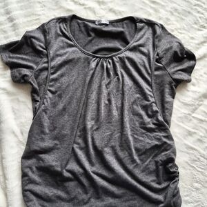 Nursing Dark Gray Short Sleeve Women's Top